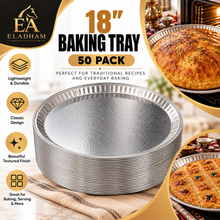 50-Pack 18-Inch Round Aluminum Serving Trays – Disposable Silver Party & Catering Platters