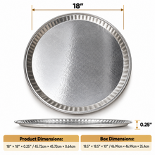50-Pack 18-Inch Round Aluminum Serving Trays – Disposable Silver Party & Catering Platters