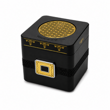 Rechargeable Electric Bakhoor Burner with USB-C Charging – Portable Black & Gold Incense Burner