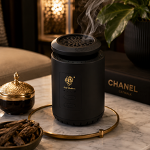 Portable Rechargeable Electric Bakhoor Burner – USB-C Mini Oud Incense Burner with Charcoal Tongs, Black