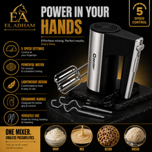 200 W Electric Hand Mixer with 5 Speeds and Twin Beaters, Stainless Steel Finish