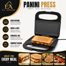 Nonstick Electric Sandwich Maker & Panini Press Grill, 750W, Black