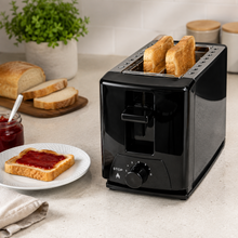750 W 2-Slice Pop-Up Toaster with 5 Shade Settings, Black