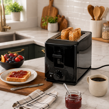 750 W 2-Slice Pop-Up Toaster with 5 Shade Settings, Black