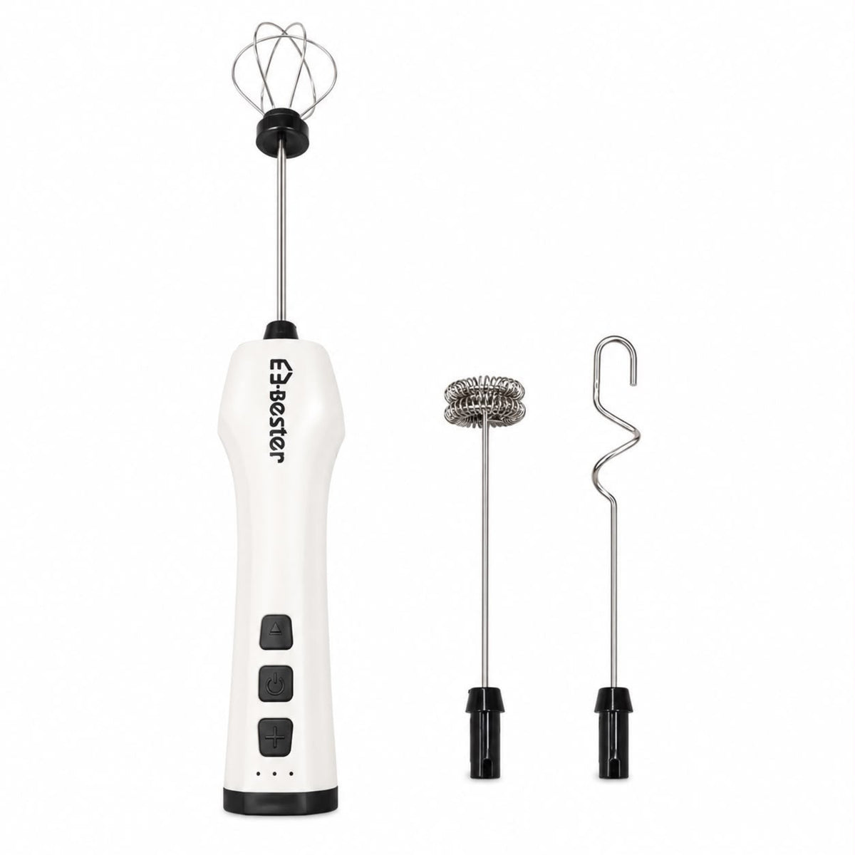 3-in-1 Rechargeable Cordless Hand Mixer with Whisk, Frother and Mixing Hook