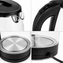 1.8 L Electric Glass Water Kettle with Auto Shut-Off, Black