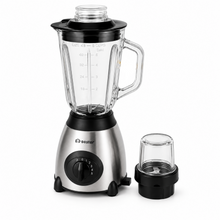 500 W Electric Blender with 6-Cup Glass Jar and Grinder Attachment, 5 Speeds
