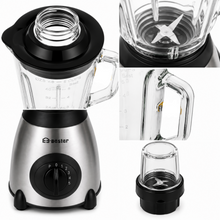 500 W Electric Blender with 6-Cup Glass Jar and Grinder Attachment, 5 Speeds