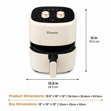 5 L Electric Air Fryer with Adjustable Temperature and Timer, Cream, 1200 W