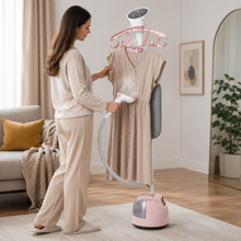 1.4 L Standing Clothes Steamer with Ironing Board and Garment Hanger, Pink, 1400 W