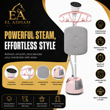 1.4 L Standing Clothes Steamer with Ironing Board and Garment Hanger, Pink, 1400 W