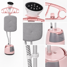1.4 L Standing Clothes Steamer with Ironing Board and Garment Hanger, Pink, 1400 W