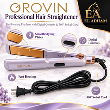 GROVIN Professional Hair Straightener – Fast Heating Flat Iron with Digital Controls & 360° Swivel Cord