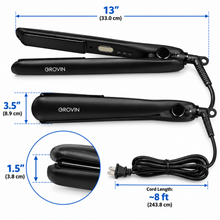 GROVIN Professional Hair Straightener – Black Flat Iron with Digital Controls & Adjustable Dial