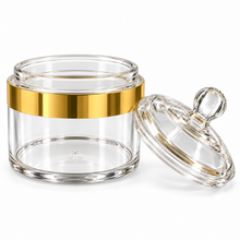 Luxury XL Clear Storage Canister with Gold-Tone Band & Decorative Dome Lid