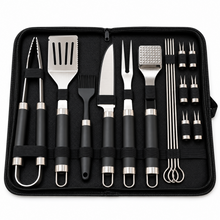 Complete BBQ Grilling Tool Set with Carrying Case – XL Outdoor Grill Utensil Kit with Tongs, Spatula, Fork, Knife, Skewers & Accessories