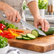 PRO SERIES Medium Stainless Steel Kitchen Knife with Sculpted Metal Handle – 9.5 Inch