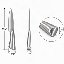 PRO SERIES Medium Stainless Steel Kitchen Knife with Sculpted Metal Handle – 9.5 Inch