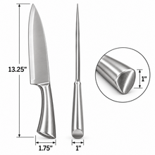 PRO SERIES XL Stainless Steel Chef’s Knife with Sculpted Metal Handle – 13.25-Inch All-Purpose Kitchen Knife