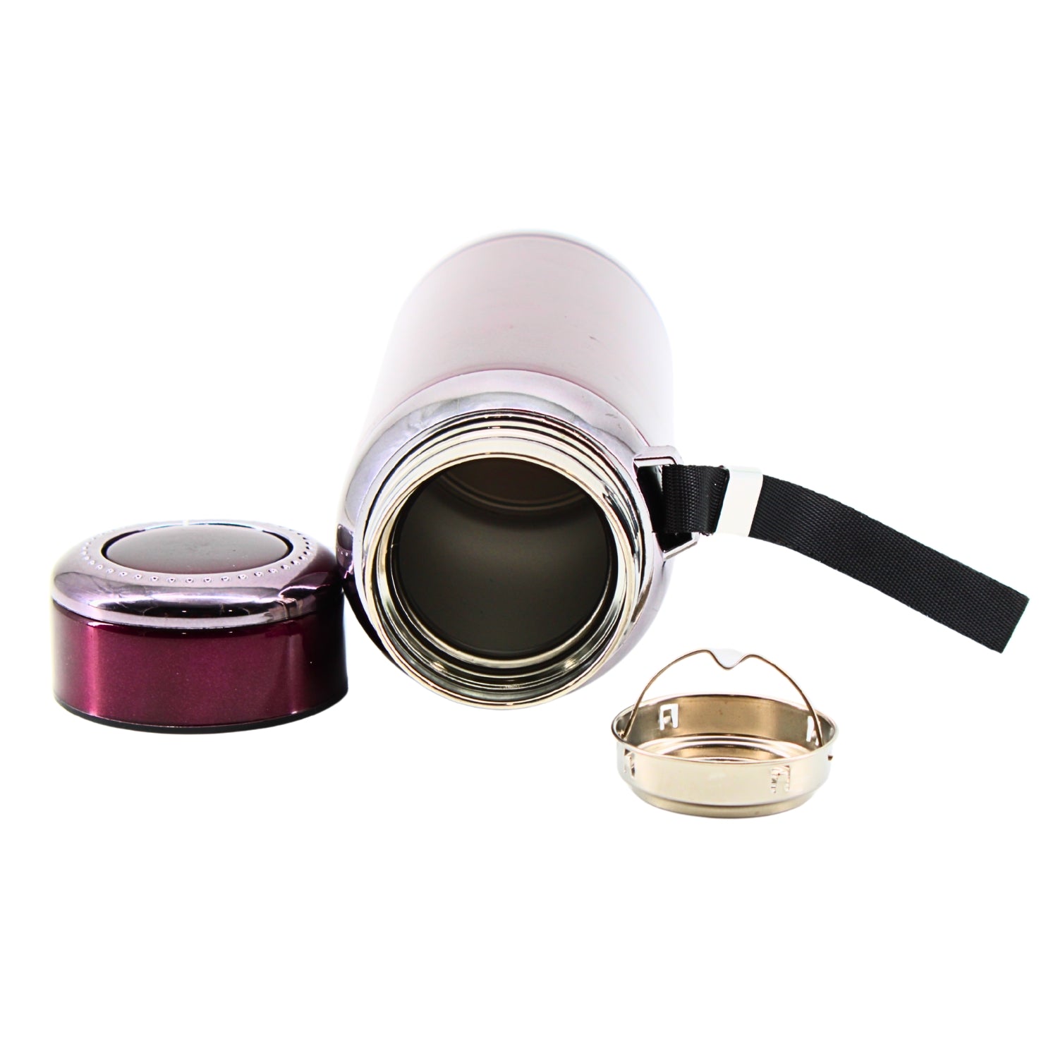 Stainless Steel Water Thermos - Burgundy - 9" x 3.75" x 3" - ثالاجة ماء
