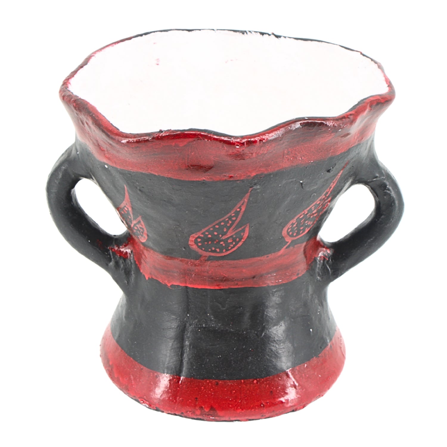 Traditional Decorated Clay Charcoal Holder 9.5" x 7.5" - موقد