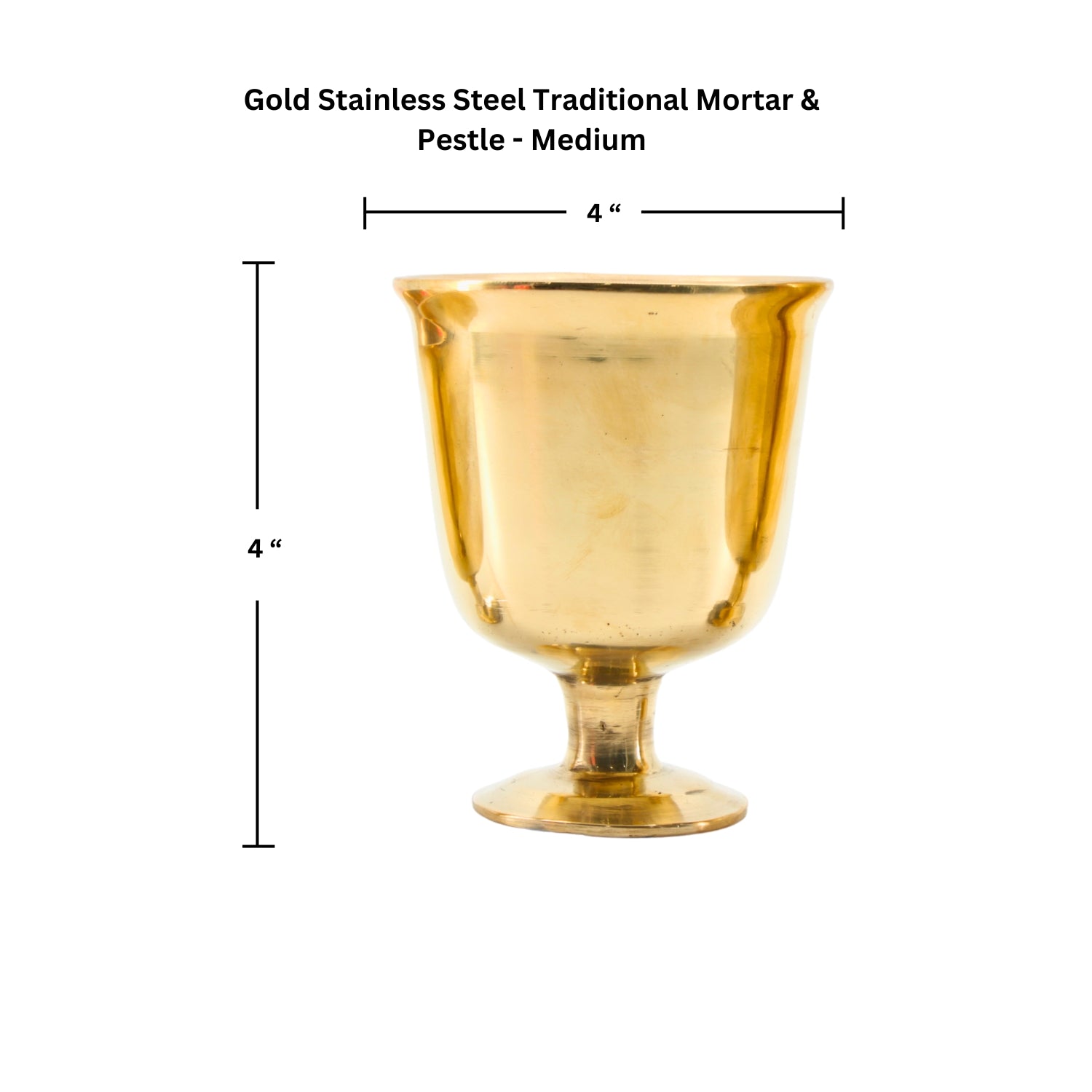 Gold Stainless Steel Mortar & Pestle (Multiple Sizes)