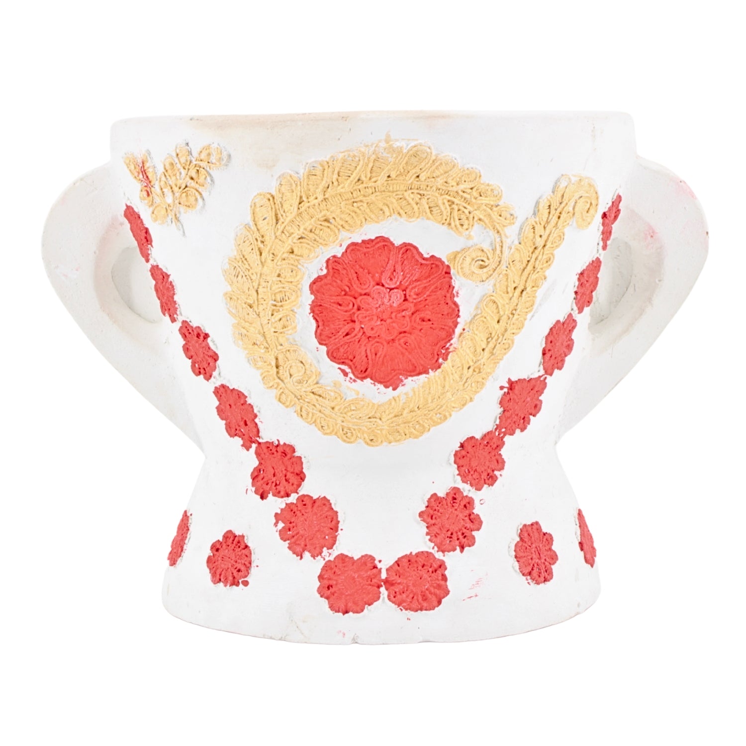 Traditional Decorated Clay Charcoal Holder 9.5" x 7.5" - موقد