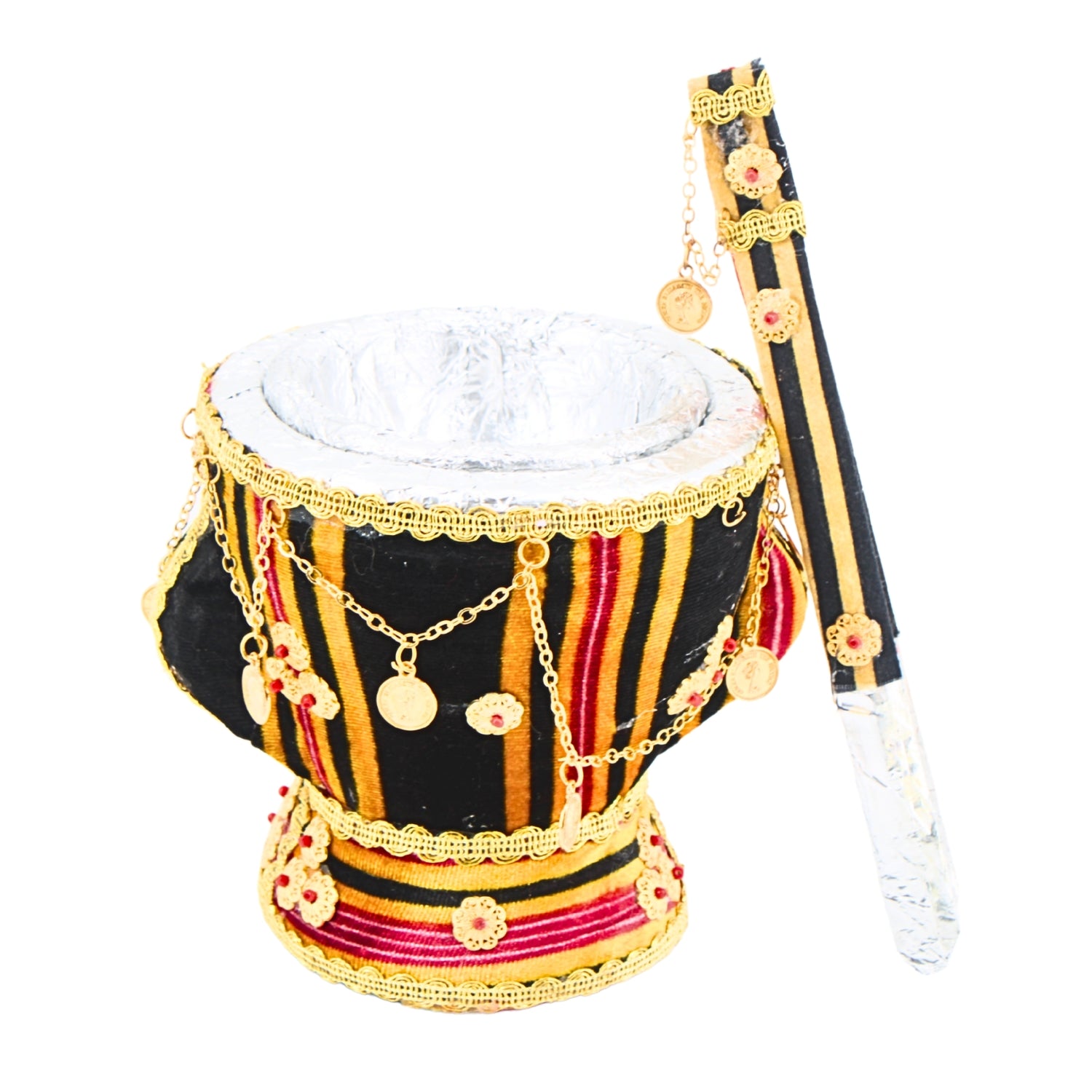 Traditional San'ani Decorated Incense Burner 6" x 5.25" -مبخره ملبس صنعاني