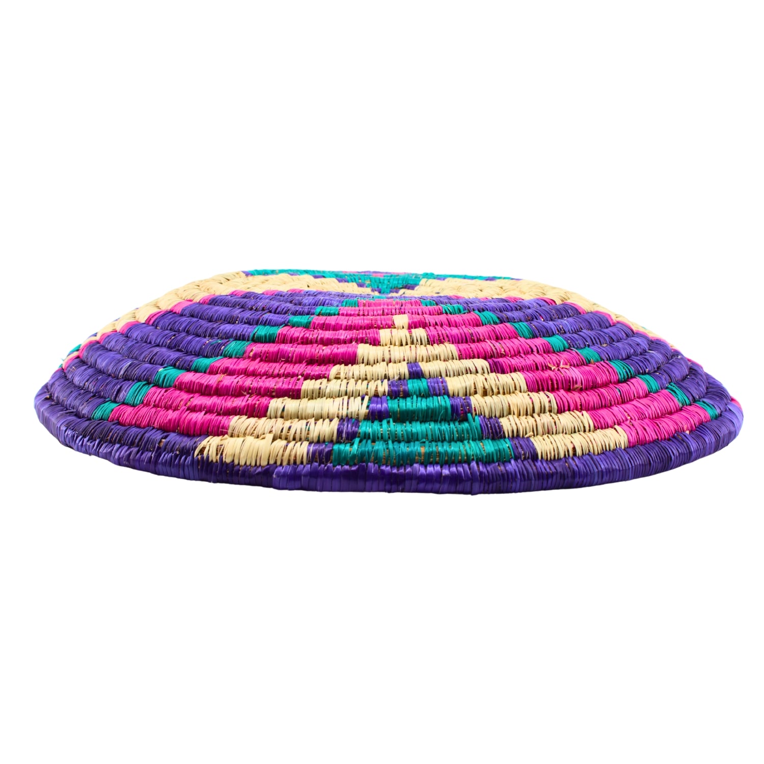 Traditional Woven Bread Basket – Purple-Pink-Green  | www.eladhamdist.com