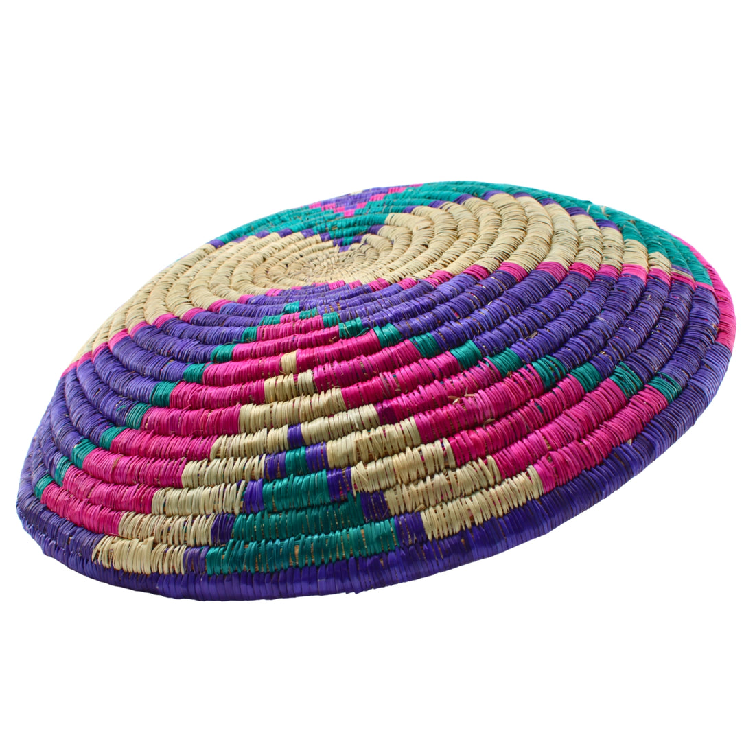 Traditional Woven Bread Basket – Purple-Pink-Green  | www.eladhamdist.com