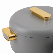 Heat-Retaining Gray Insulated Casserole Set - Gold Handle 3-Piece Collection 1/2/3.5L