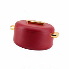 Heat-Retaining Red Insulated Casserole Set - Gold Handle 3-Piece Collection 1/2/3.5L
