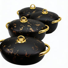 Premium Dining Insulated Casserole Set - 3 PCS Black & Gold with Magnetic-Lock (2.0L, 2.5L, 3.0L)