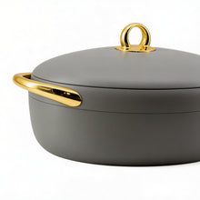 Premium Dining Insulated Casserole Set - 3 PCS Gray & Gold with Magnetic-Lock (2.0L, 2.5L, 3.0L)