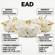 Premium Dining Insulated Casserole Set - 3 PCS Marble White & Gold with Magnetic-Lock (2.0L, 2.5L, 3.0L)