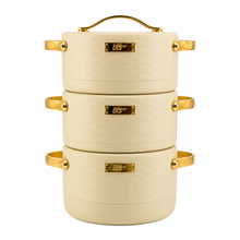 Modern Beige Insulated Casserole Set for Hot Food - 3-Piece Set 1.5L / 2L / 2.5L