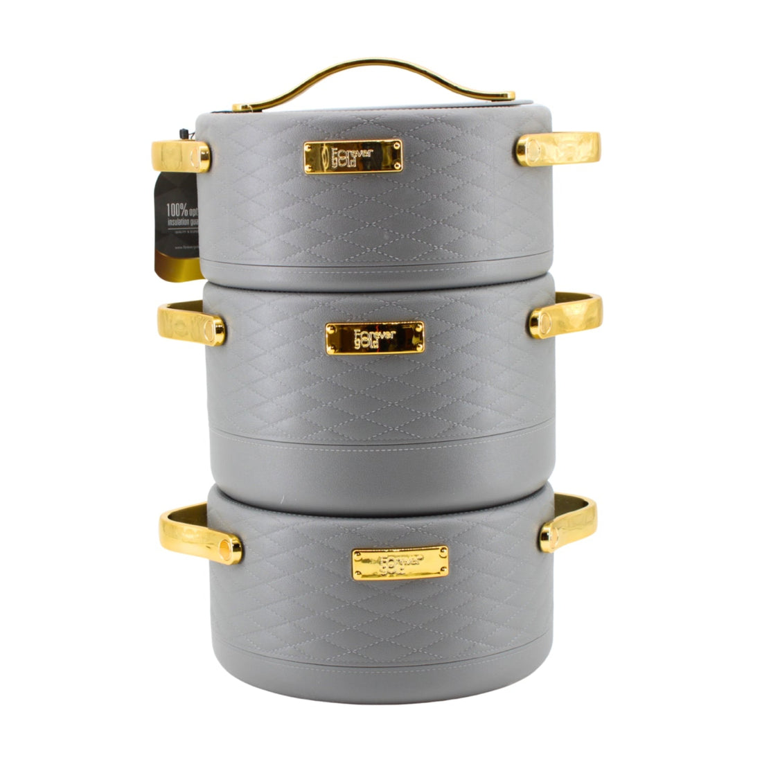 Modern Dark Gray Insulated Casserole Set for Hot Food - 3-Piece Set 1.5L / 2L / 2.5L