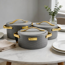 Modern Dark Gray Insulated Casserole Set for Hot Food - 3-Piece Set 1.5L / 2L / 2.5L
