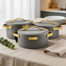 Modern Dark Gray Insulated Casserole Set for Hot Food - 3-Piece Set 1.5L / 2L / 2.5L