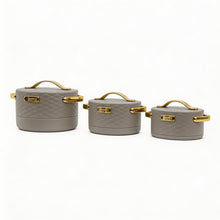 Modern Light Gray Insulated Casserole Set for Hot Food - 3-Piece Set 1.5L / 2L / 2.5L