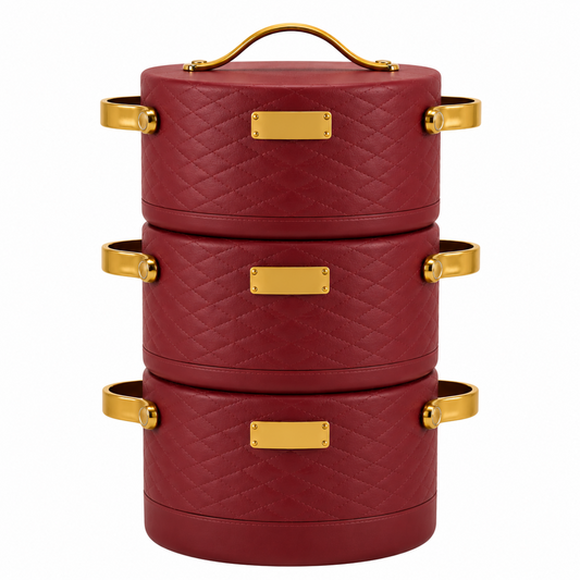 Modern Maroon Insulated Casserole Set for Hot Food - 3-Piece Set 1.5L / 2L / 2.5L