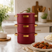 Modern Maroon Insulated Casserole Set for Hot Food - 3-Piece Set 1.5L / 2L / 2.5L