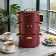 Modern Maroon Insulated Casserole Set for Hot Food - 3-Piece Set 1.5L / 2L / 2.5L