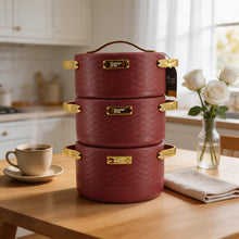 Modern Maroon Insulated Casserole Set for Hot Food - 3-Piece Set 1.5L / 2L / 2.5L