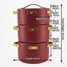 Modern Maroon Insulated Casserole Set for Hot Food - 3-Piece Set 1.5L / 2L / 2.5L