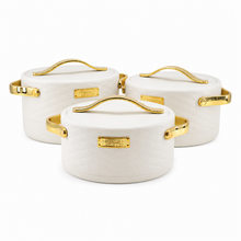 Modern White Insulated Casserole Set for Hot Food - 3-Piece Set 1.5L / 2L / 2.5L