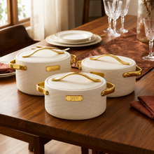 Modern White Insulated Casserole Set for Hot Food - 3-Piece Set 1.5L / 2L / 2.5L