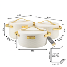 Modern White Insulated Casserole Set for Hot Food - 3-Piece Set 1.5L / 2L / 2.5L