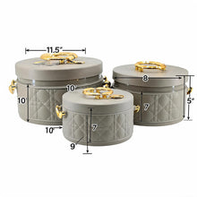 Modern Stylish Dark Gray & Gold Insulated Casserole Bowls - 3 PCS (1.0L / 2.5L / 4.0L)