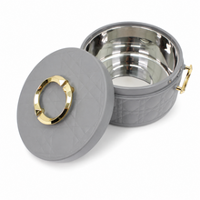 Modern Stylish Light Gray & Gold Insulated Casserole Bowls - 3 PCS (1.0L / 2.5L / 4.0L)